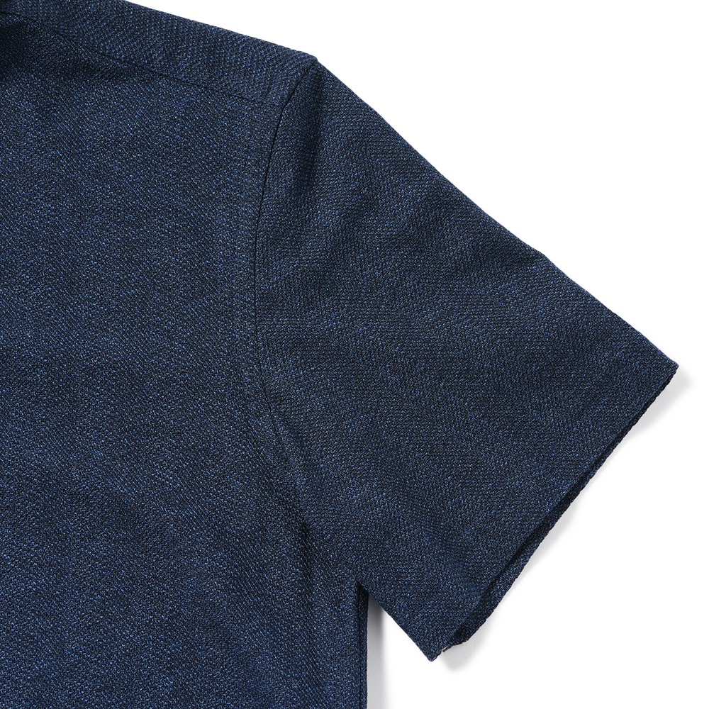 GUY ROVER ギローバー コットン カノコ バンドカラーポロシャツ PC432-541507 NAVY