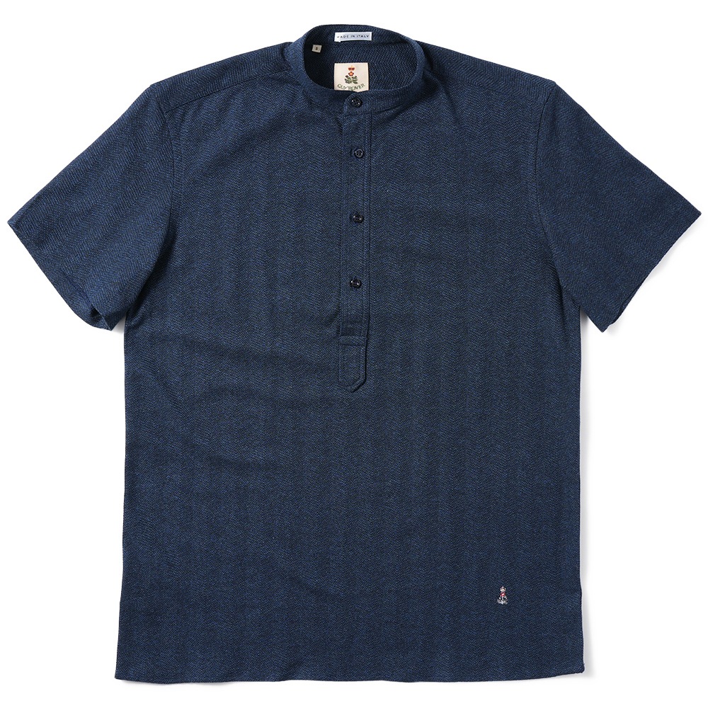 GUY ROVER ギローバー コットン カノコ バンドカラーポロシャツ PC432-541507 NAVY