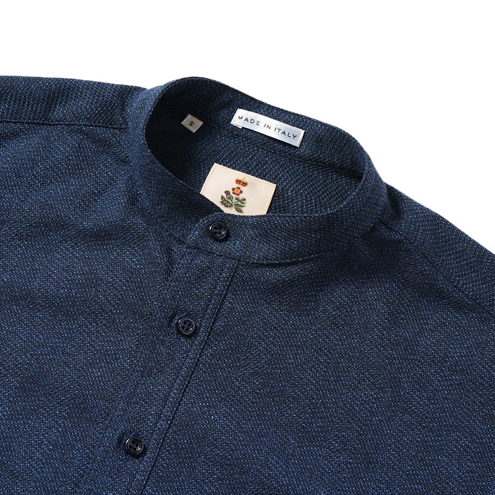 GUY ROVER ギローバー コットン カノコ バンドカラーポロシャツ PC432-541507 NAVY