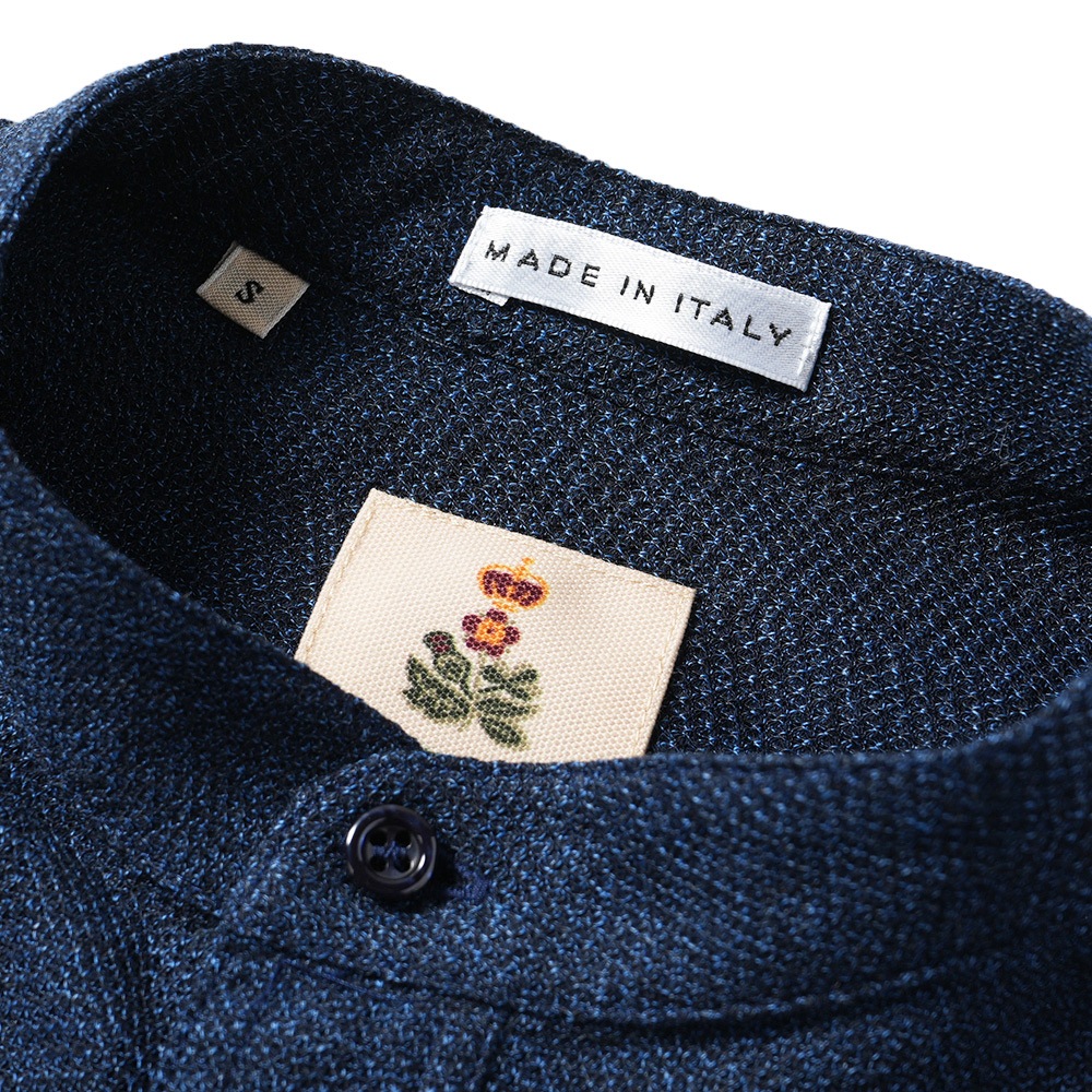 GUY ROVER ギローバー コットン カノコ バンドカラーポロシャツ PC432-541507 NAVY