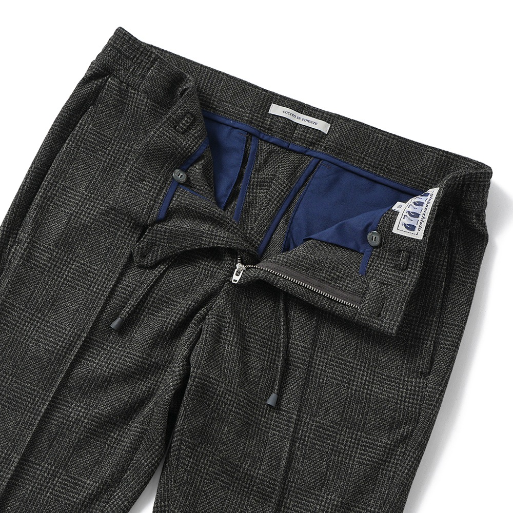 giab's ARCHIVIO ジャブスアルキヴィオ MASACCIO/M1 A5785 マサッチョ グレイン プレイド ジャージー ドローコードパンツ GREY