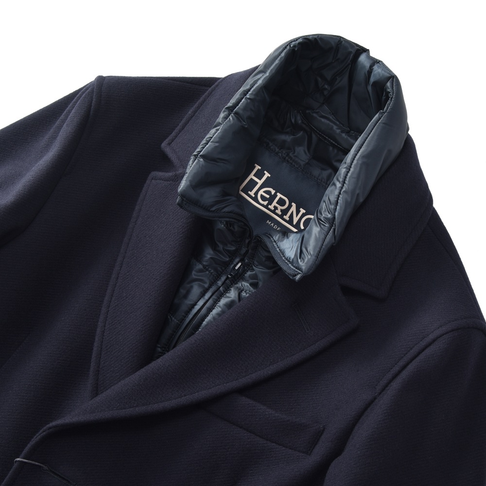 HERNO ヘルノ ウールメルトン×サーモア チェスターコート CA0045U/39601＋12020/C/O NAVY