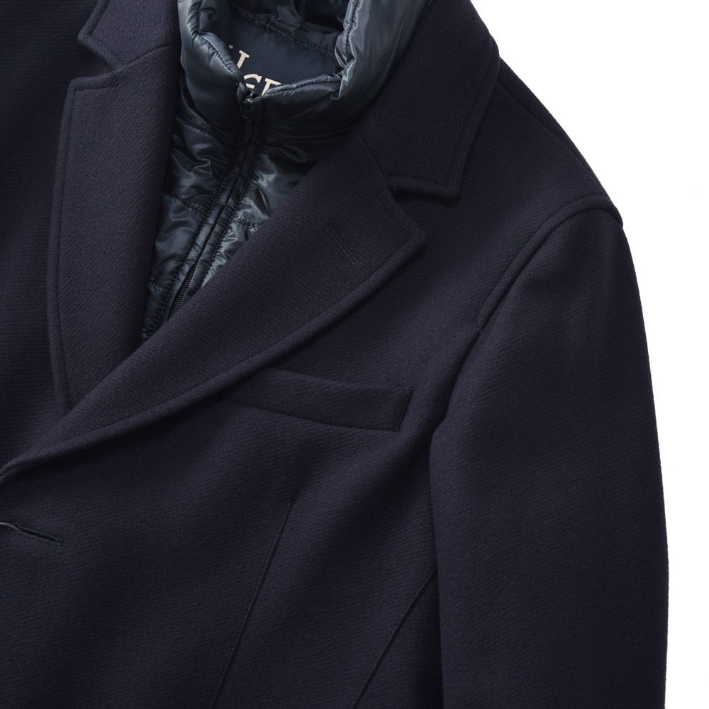 HERNO ヘルノ ウールメルトン×サーモア チェスターコート CA0045U/39601＋12020/C/O NAVY