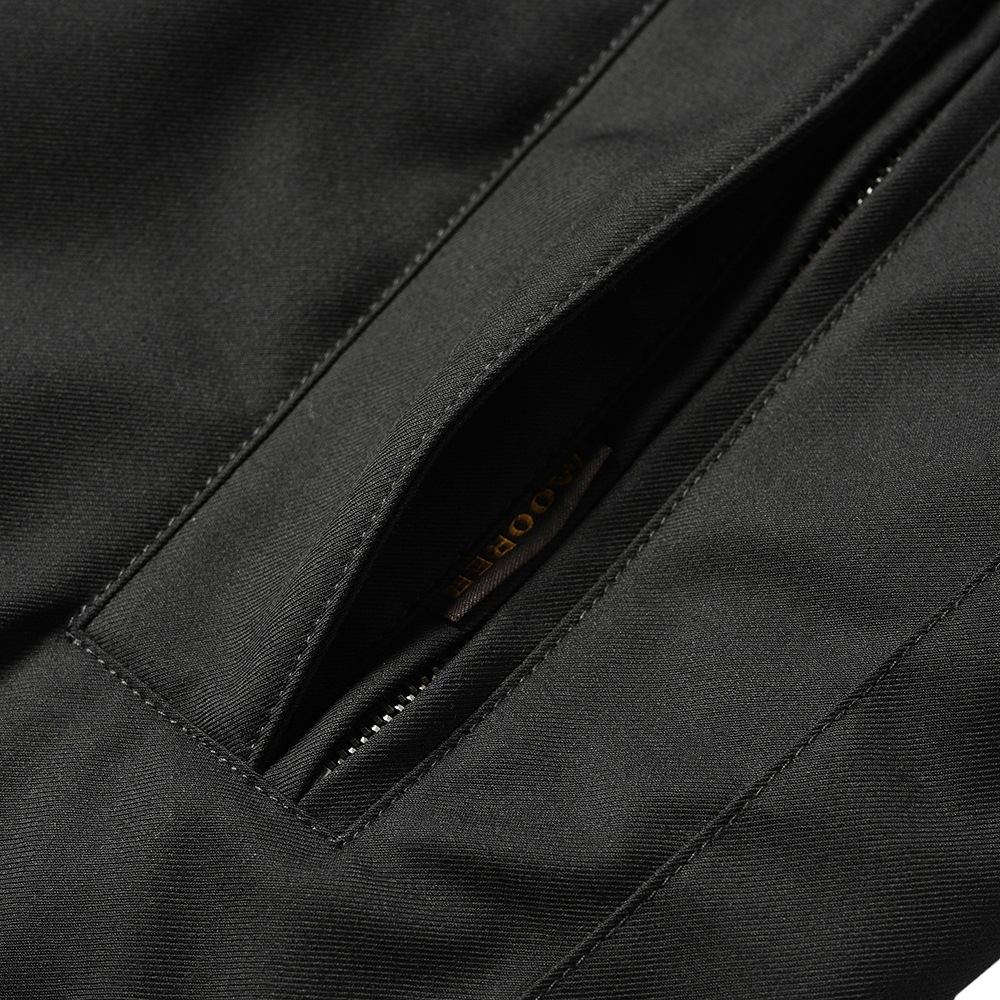 MOORER ムーレー ALBINI-PUM アルビニ ポリエステル・レーヨン サキソニー フーデッドダウンブルゾン BLACK