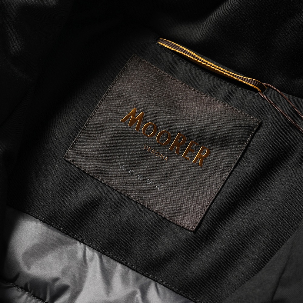 MOORER ムーレー ALBINI-PUM アルビニ ポリエステル・レーヨン サキソニー フーデッドダウンブルゾン BLACK