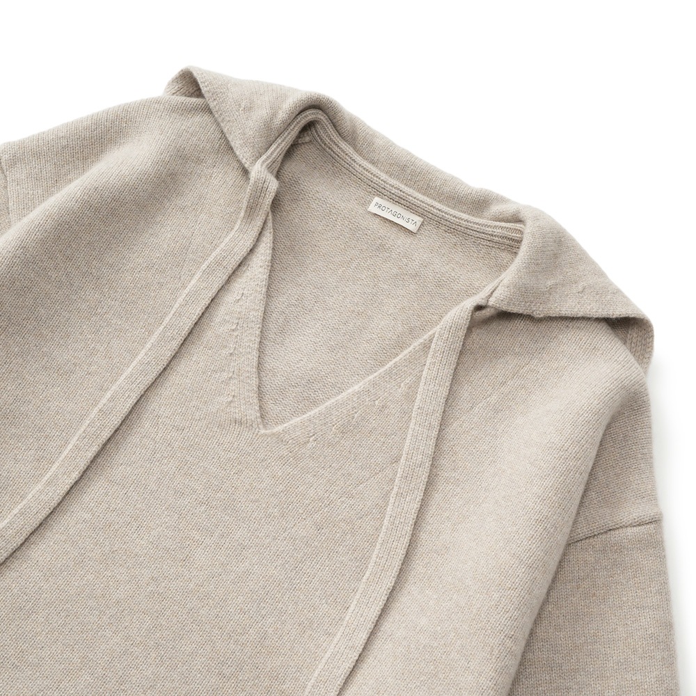 PROTAGONISTA プロタゴニスタ セーラーカラー Vネック ニット PNT-KT-29R BEIGE
