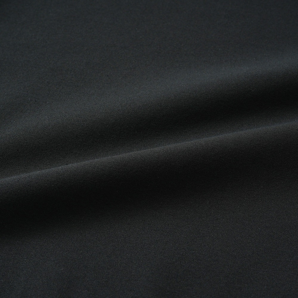 Revenir リブニール ウォッシャブル コットン・ポリエステル ニット モックネック S/S Tシャツ INT-010 BLACK