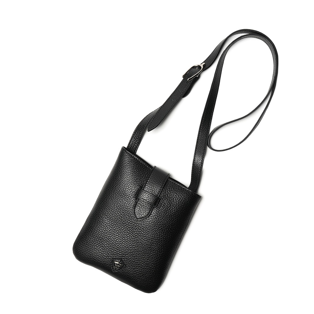 CHAMBORD SELLIER シャンボール セリエ 60823 LUSSET/LAGUN リュセ シュリンクレザー ミニショルダーバッグ BLACK