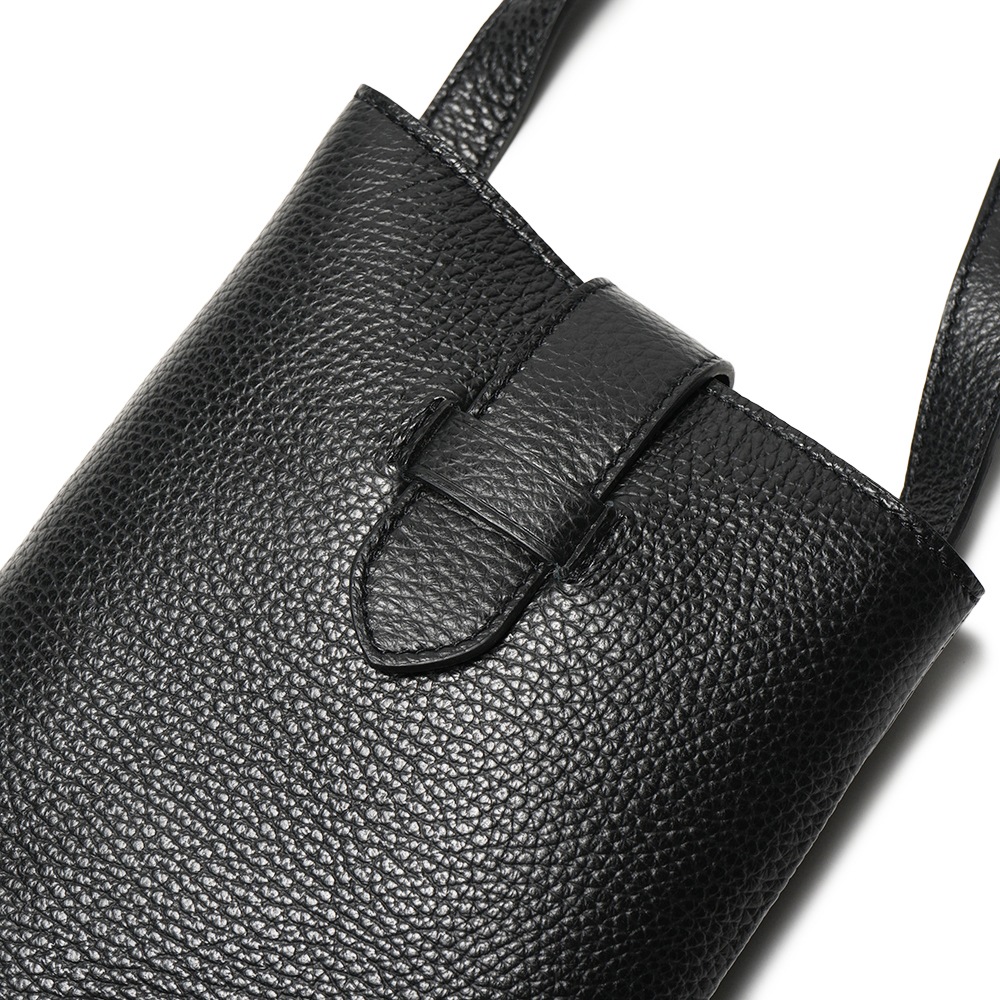 CHAMBORD SELLIER シャンボール セリエ 60823 LUSSET/LAGUN リュセ シュリンクレザー ミニショルダーバッグ BLACK