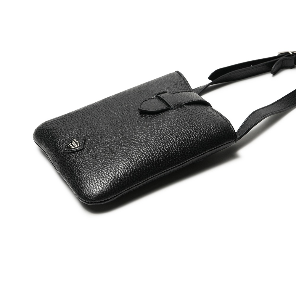 CHAMBORD SELLIER シャンボール セリエ 60823 LUSSET/LAGUN リュセ シュリンクレザー ミニショルダーバッグ BLACK