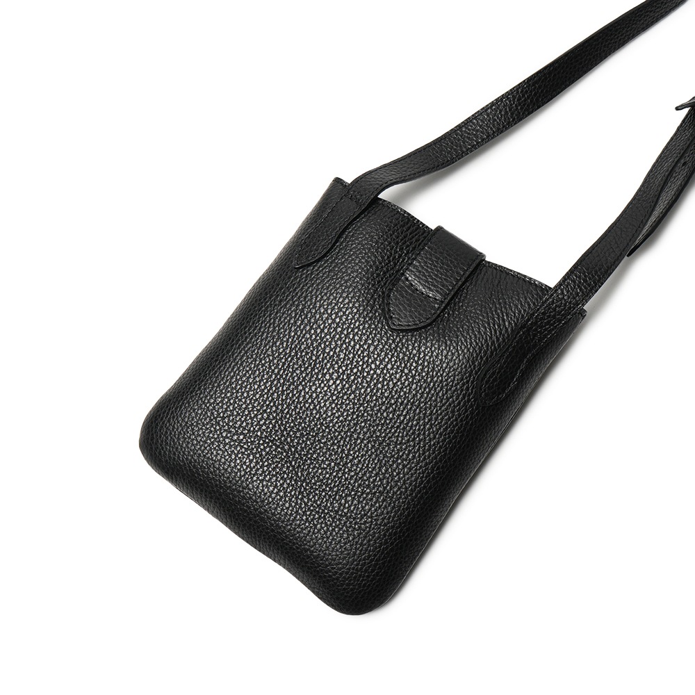 CHAMBORD SELLIER シャンボール セリエ 60823 LUSSET/LAGUN リュセ シュリンクレザー ミニショルダーバッグ BLACK