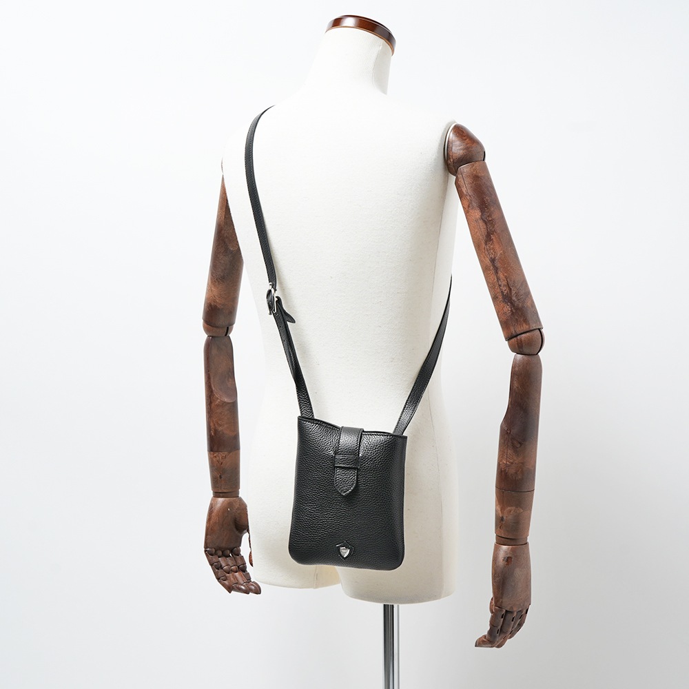 CHAMBORD SELLIER シャンボール セリエ 60823 LUSSET/LAGUN リュセ シュリンクレザー ミニショルダーバッグ BLACK