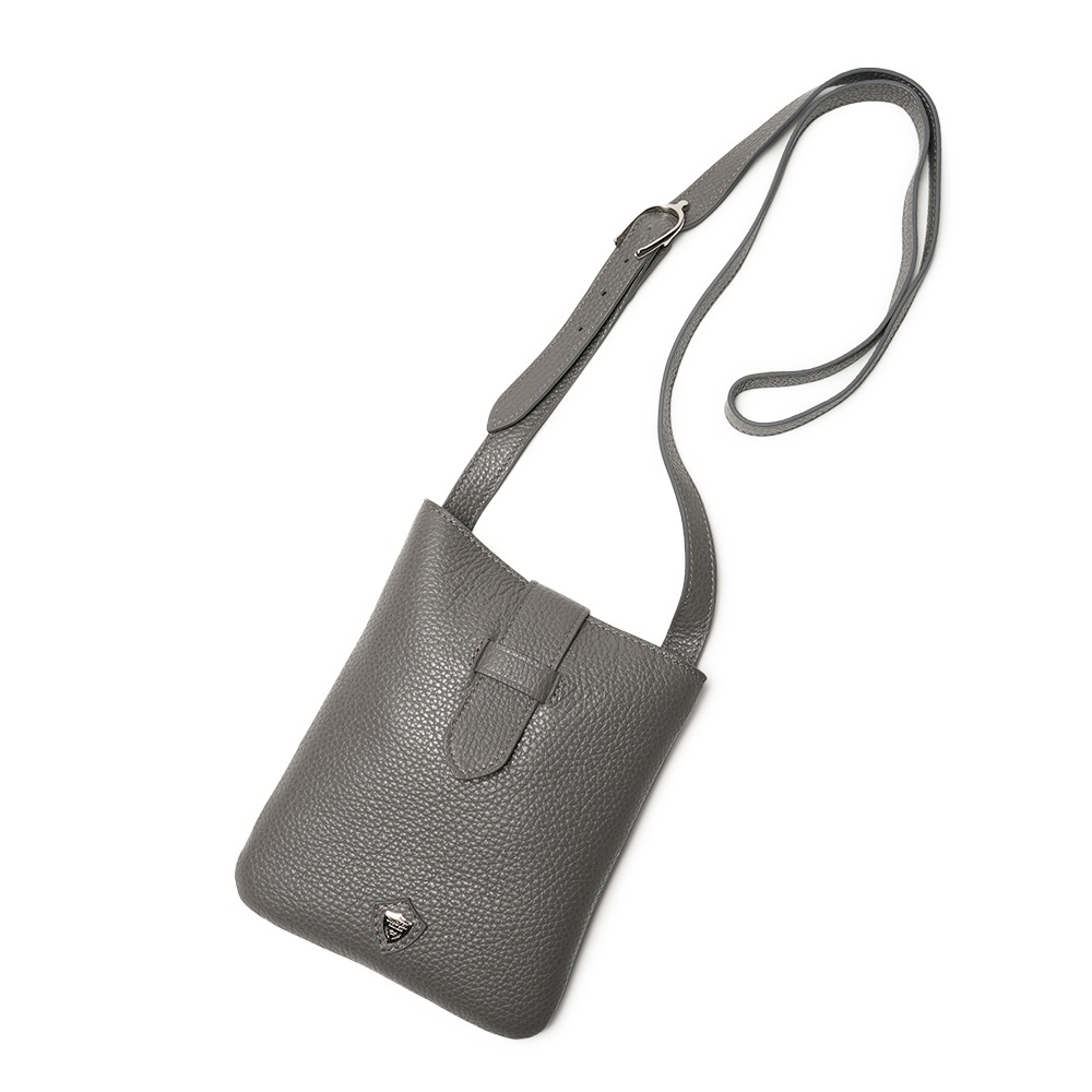 CHAMBORD SELLIER シャンボール セリエ 60823 LUSSET/LAGUN リュセ シュリンクレザー ミニショルダーバッグ GRAY