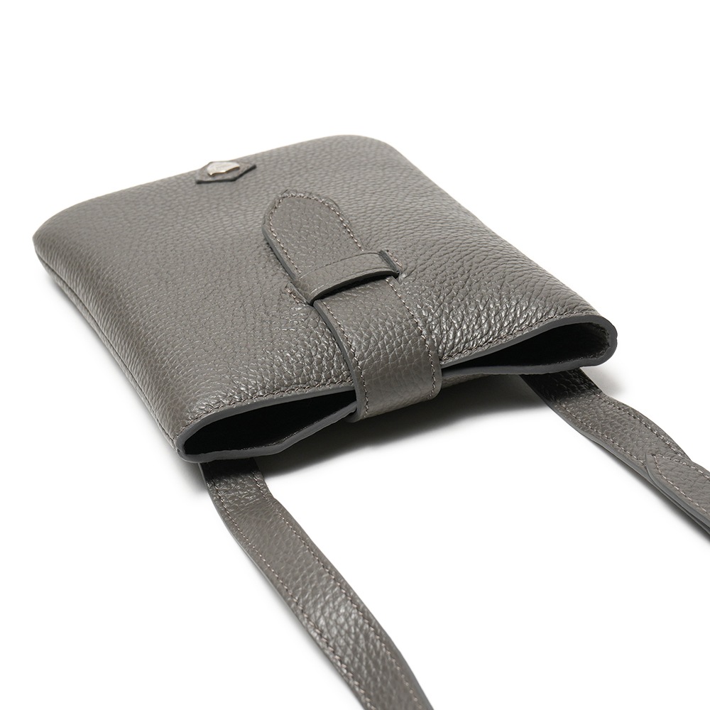 CHAMBORD SELLIER シャンボール セリエ 60823 LUSSET/LAGUN リュセ シュリンクレザー ミニショルダーバッグ GRAY