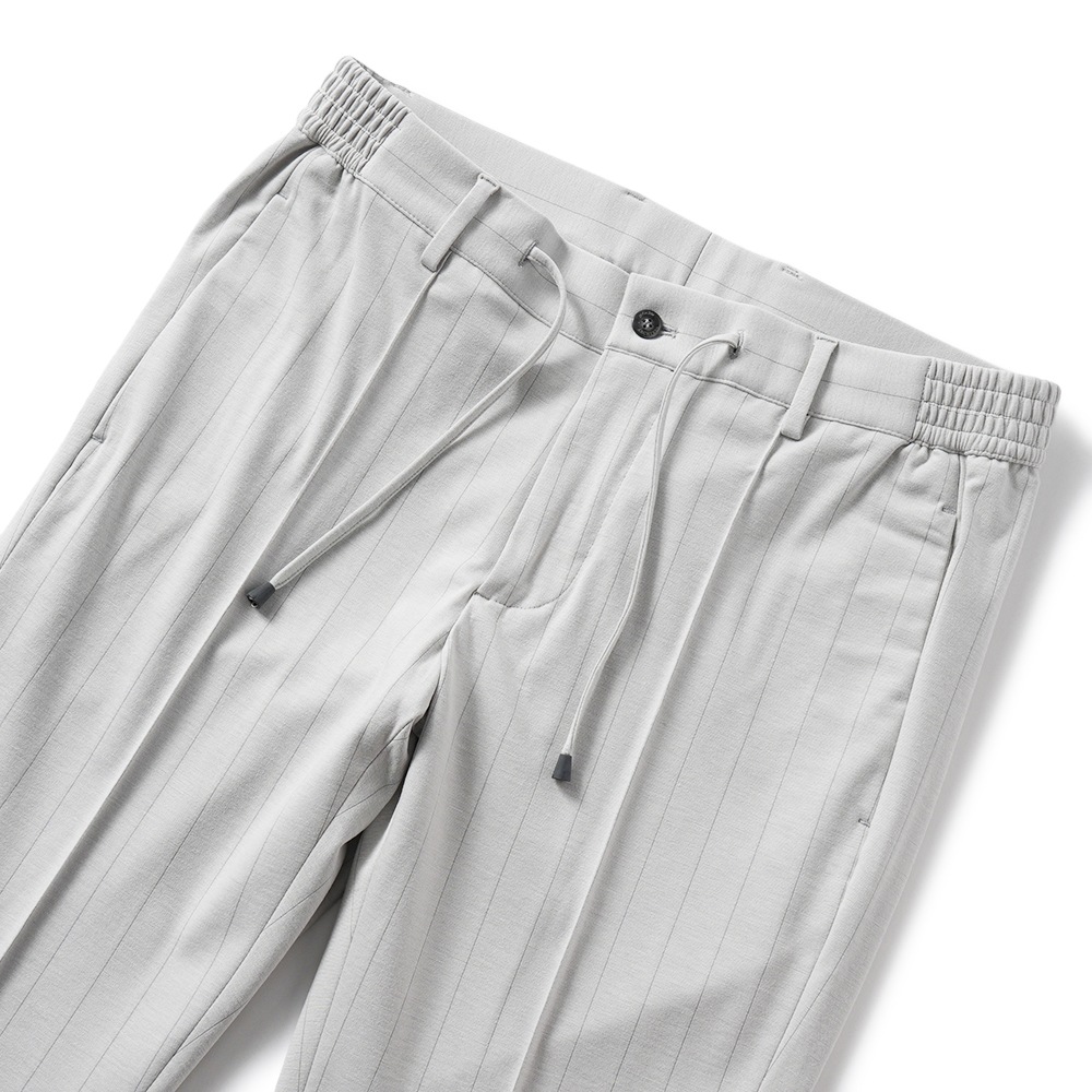 giab's ARCHIVIO ジャブスアルキヴィオ MASACCIO/M1 A3719 マサッチョ ペンシルストライプジャージー ドローコードパンツ LIGHT GREY