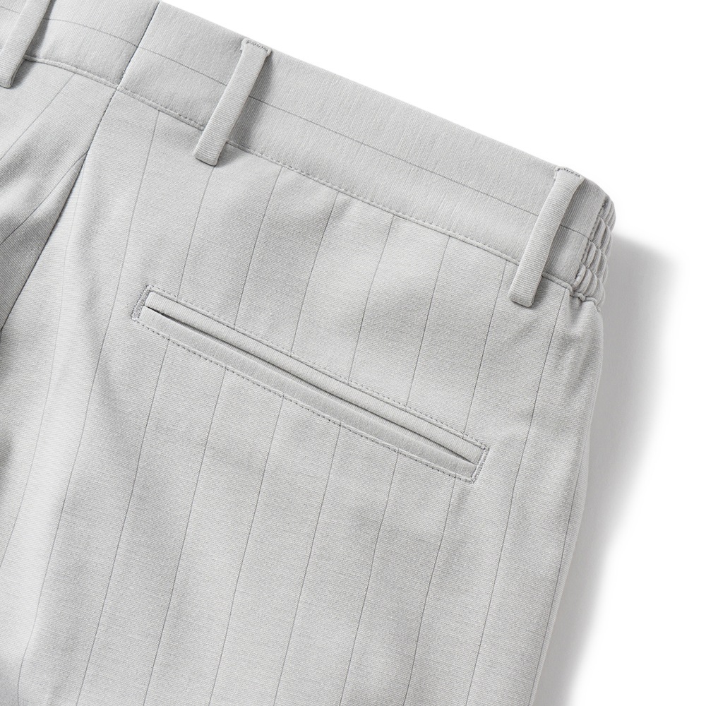 giab's ARCHIVIO ジャブスアルキヴィオ MASACCIO/M1 A3719 マサッチョ ペンシルストライプジャージー ドローコードパンツ LIGHT GREY