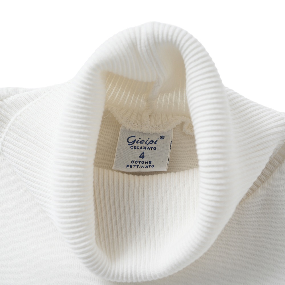 GICIPI ジチピ 2502A TIGRE Cotone Soft ティーグレ タートルネック リラックスフィット ニットソー Bianco
