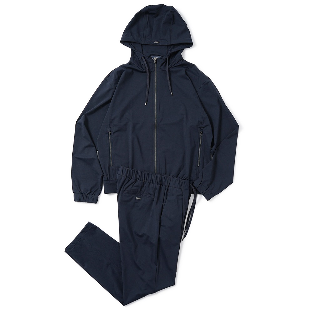 HERNO ヘルノ NYLON JERSEY ナイロンジャージ ジップアップ フーデッドパーカ JC000053U-12588S NAVY