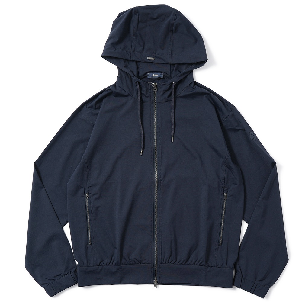 HERNO ヘルノ NYLON JERSEY ナイロンジャージ ジップアップ フーデッドパーカ JC000053U-12588S NAVY
