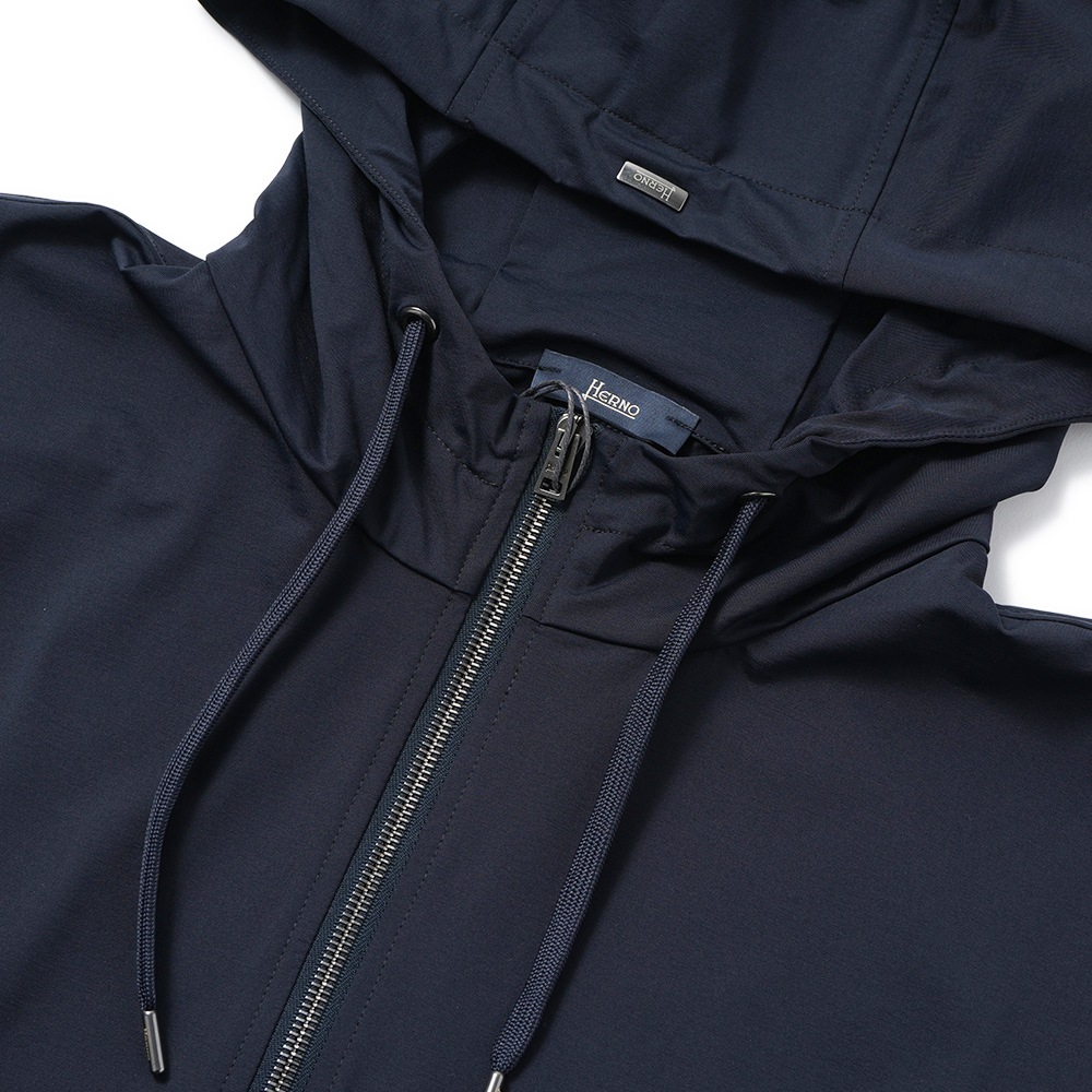 HERNO ヘルノ NYLON JERSEY ナイロンジャージ ジップアップ フーデッドパーカ JC000053U-12588S NAVY