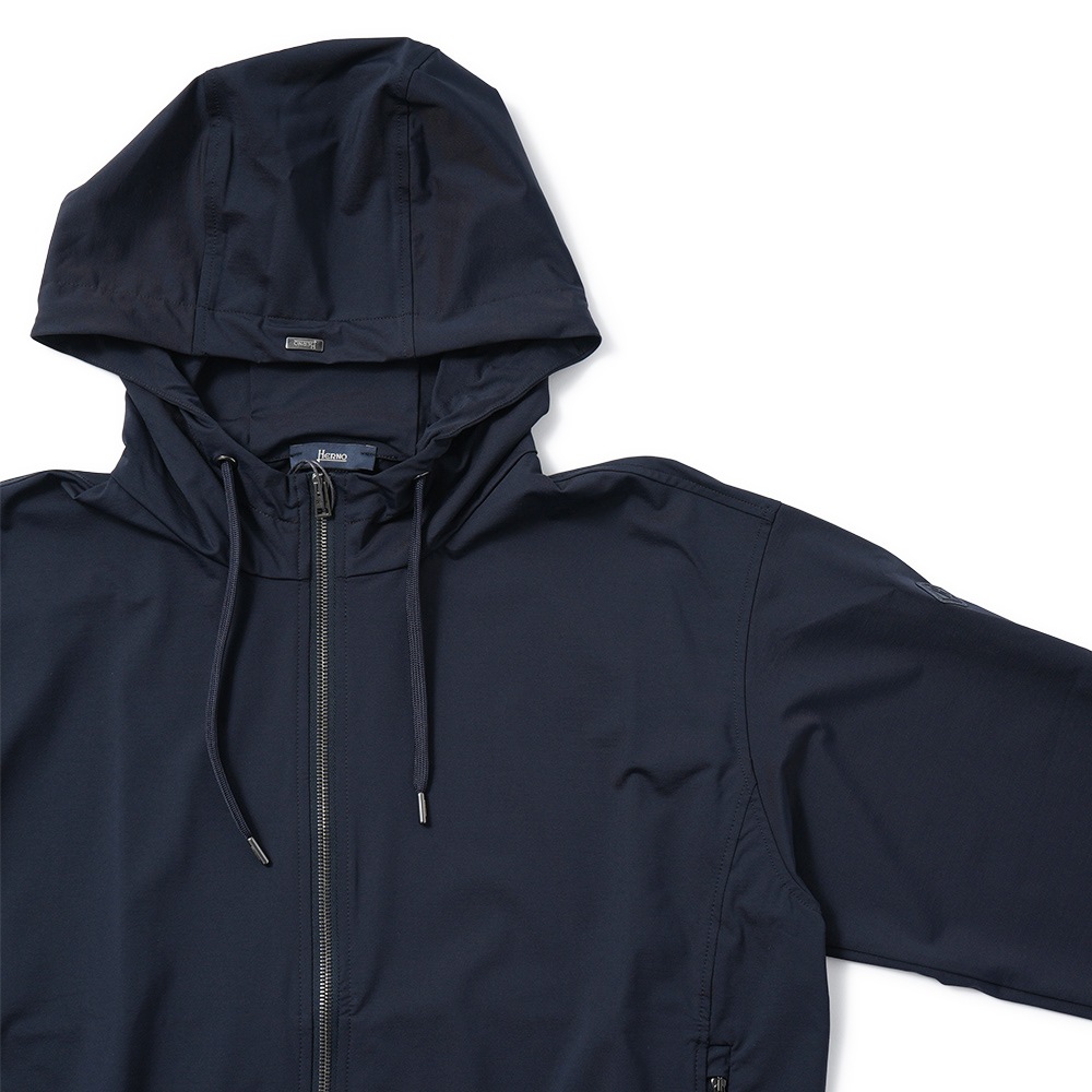 HERNO ヘルノ NYLON JERSEY ナイロンジャージ ジップアップ フーデッドパーカ JC000053U-12588S NAVY