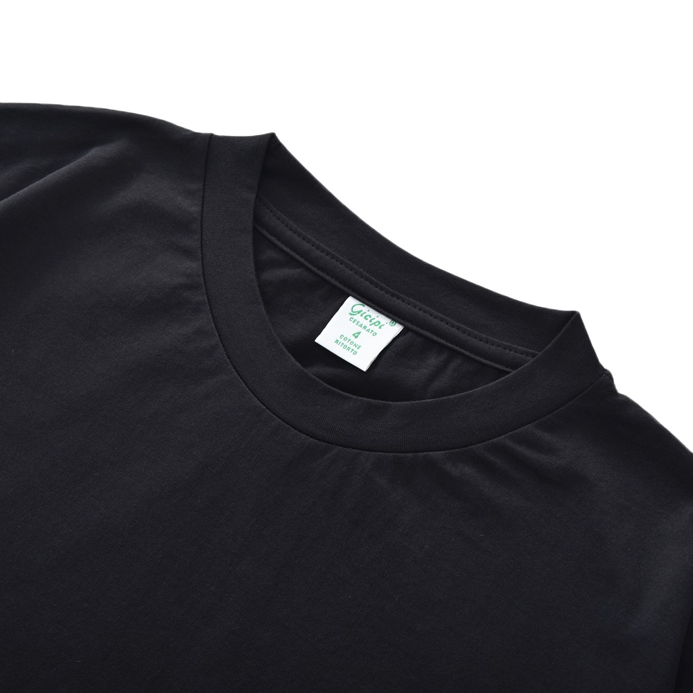 GICIPI ジチピ 2206P GRANCHIO コットン ポケット クルーネック ショートスリーブTシャツ BLACK