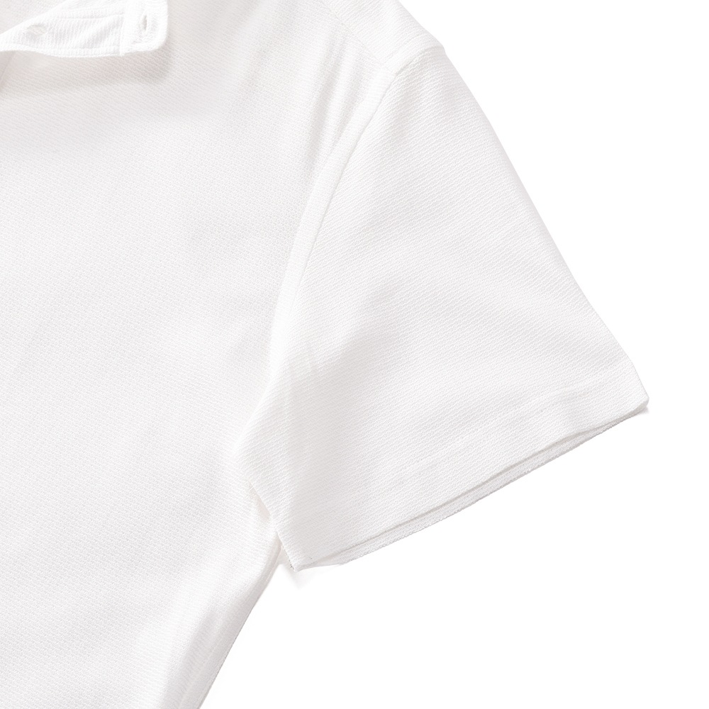 GUY ROVER ギローバー コットン バンドカラーポロシャツ PC432J-531501 WHITE
