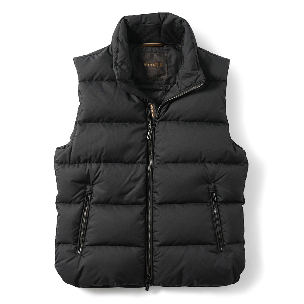 MOORER ムーレー FIRE-WK ファイヤー ポリエステル フーデッド ダウンベスト BLACK