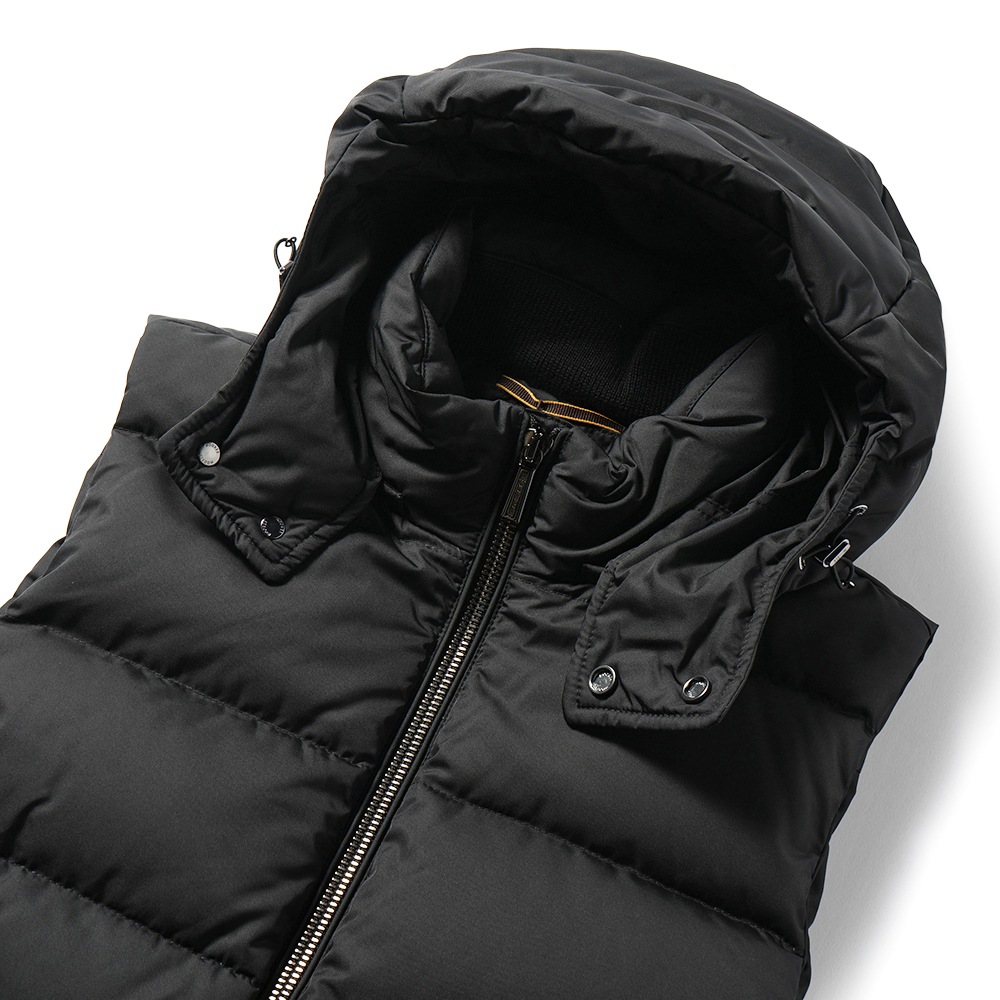 MOORER ムーレー FIRE-WK ファイヤー ポリエステル フーデッド ダウンベスト BLACK