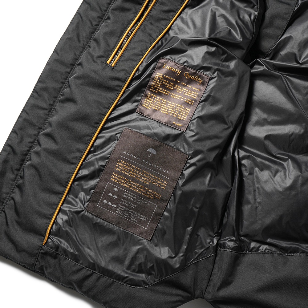 MOORER ムーレー FIRE-WK ファイヤー ポリエステル フーデッド ダウンベスト BLACK