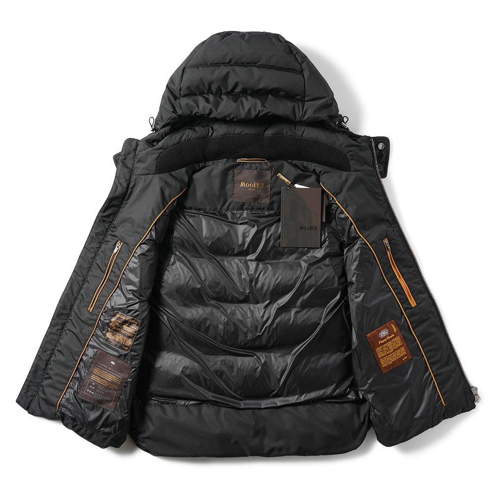MOORER ムーレー FIRE-WK ファイヤー ポリエステル フーデッド ダウンベスト BLACK