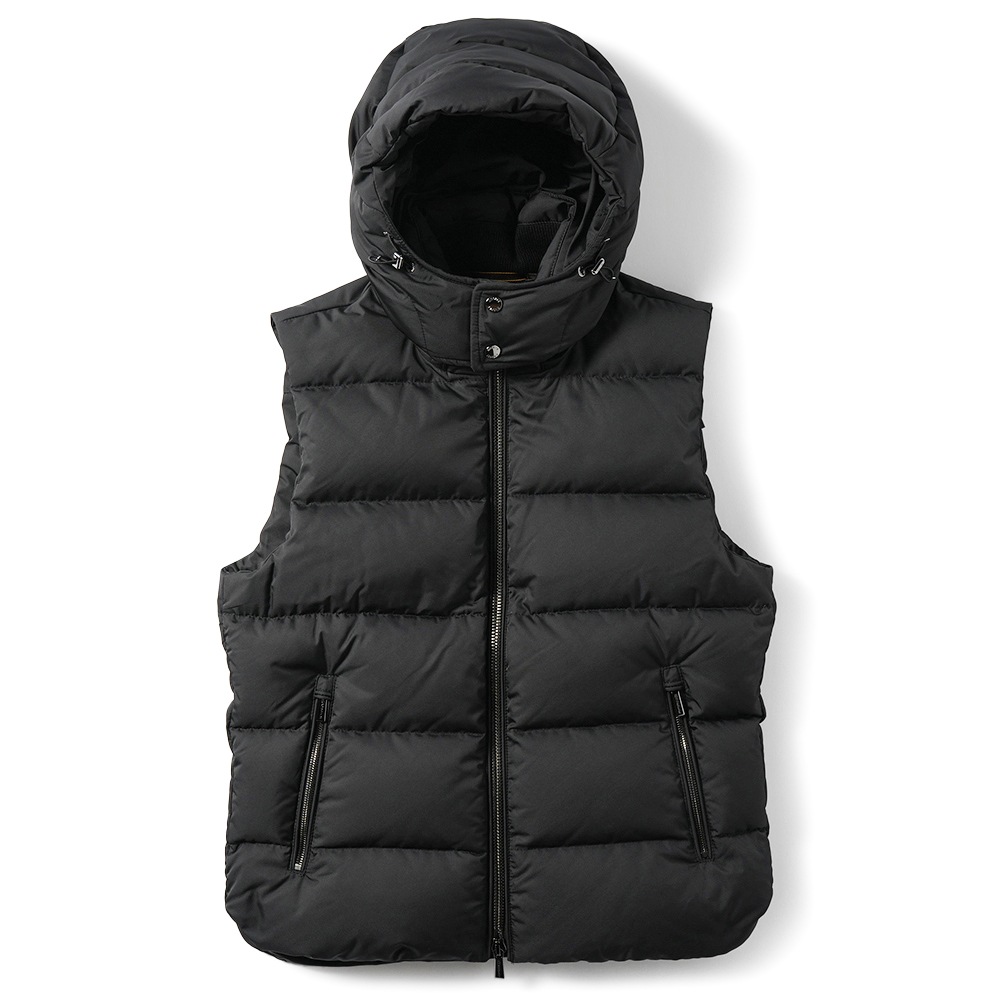 MOORER ムーレー FIRE-WK ファイヤー ポリエステル フーデッド ダウンベスト BLACK