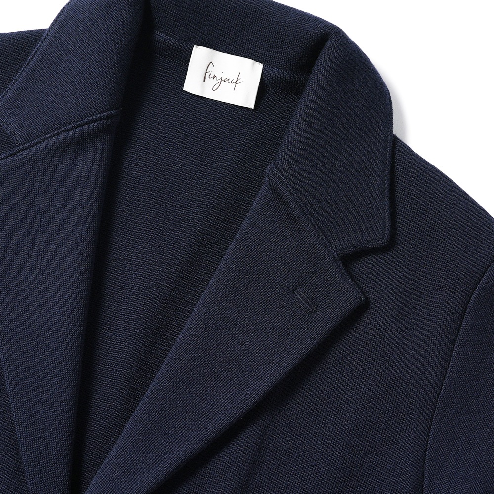 Finjack フィンジャック GIACCA 2 SPACCHI ウールストレッチ ニットテーラードジャケット FGM2-LANA NAVY