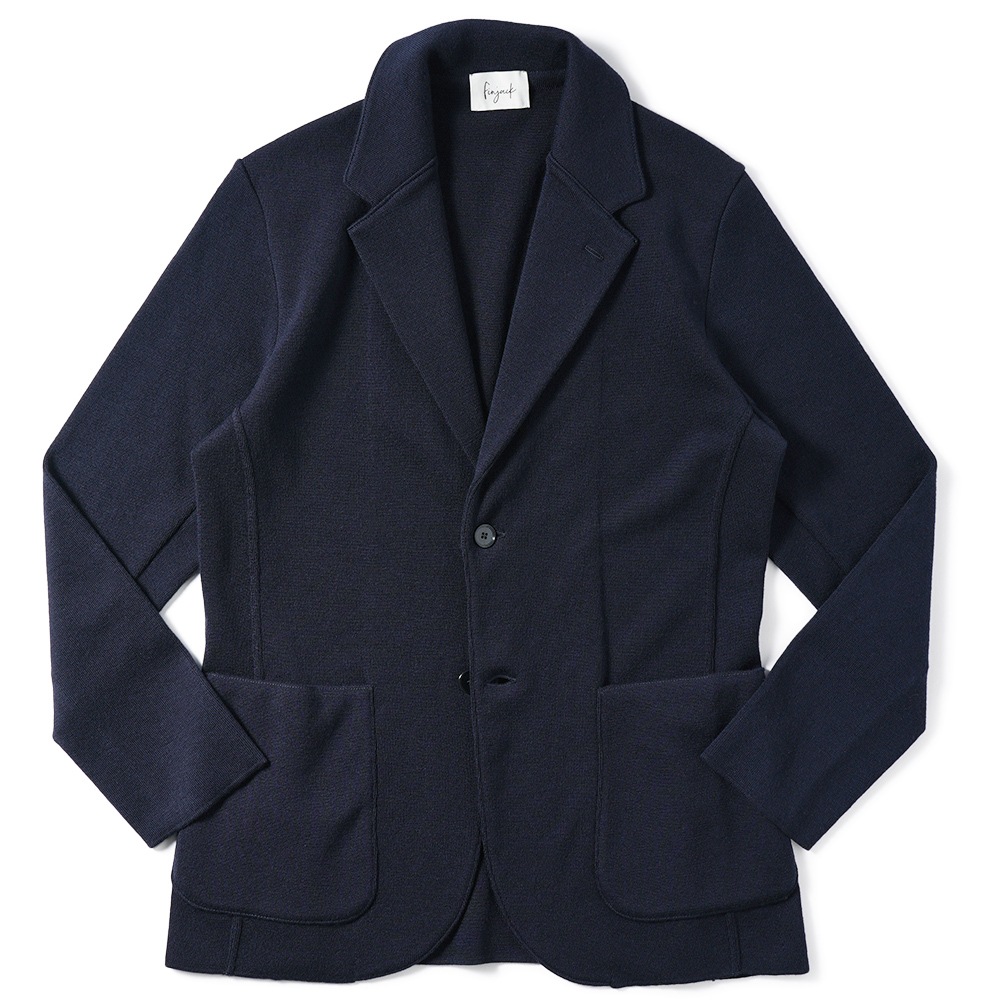 Finjack フィンジャック GIACCA 2 SPACCHI ウールストレッチ ニットテーラードジャケット FGM2-LANA NAVY