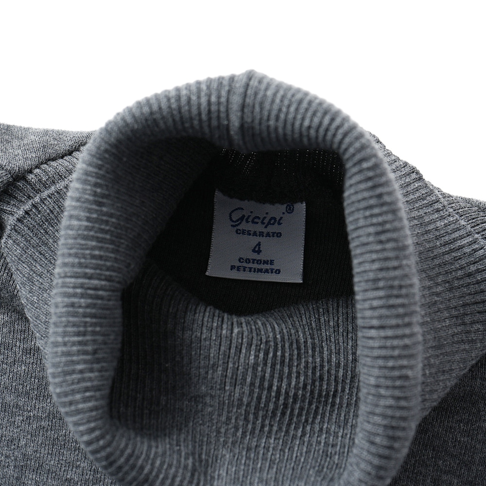 GICIPI ジチピ 2502A TIGRE Cotone Soft ティーグレ タートルネック リラックスフィット ニットソー Carbone