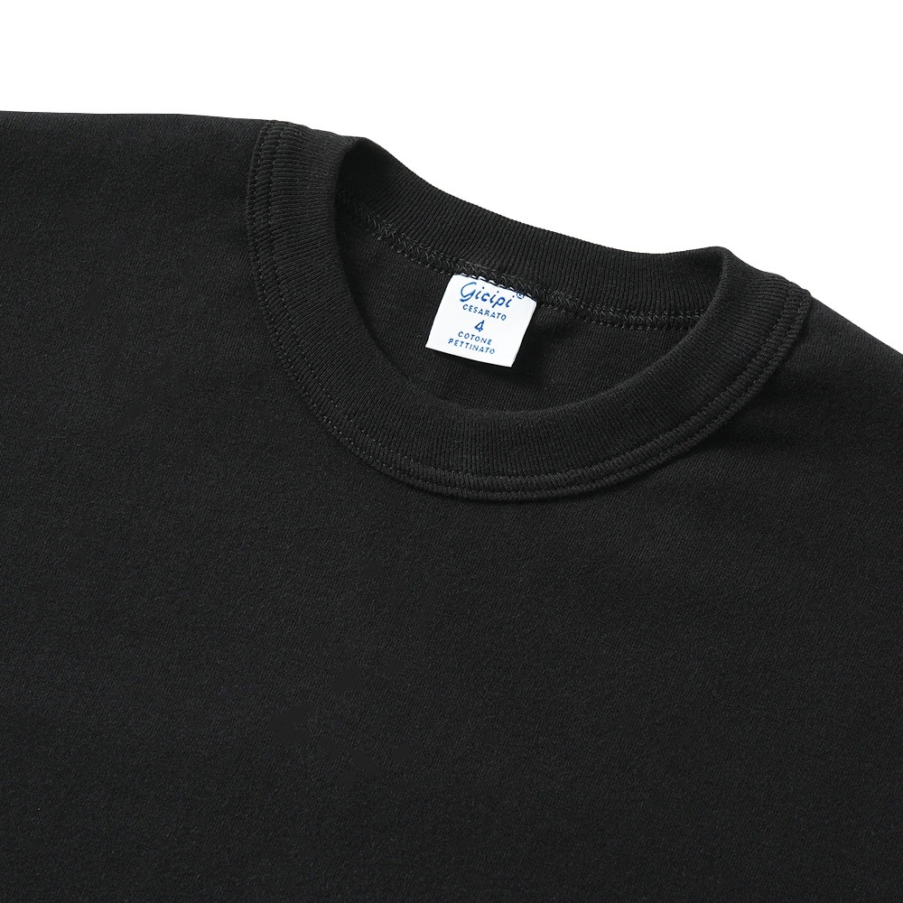 GICIPI ジチピ 2501P GRONGO COSTINA 1×1 グローンゴ クルーネック ベーシックフィット 半袖カットソー NERO