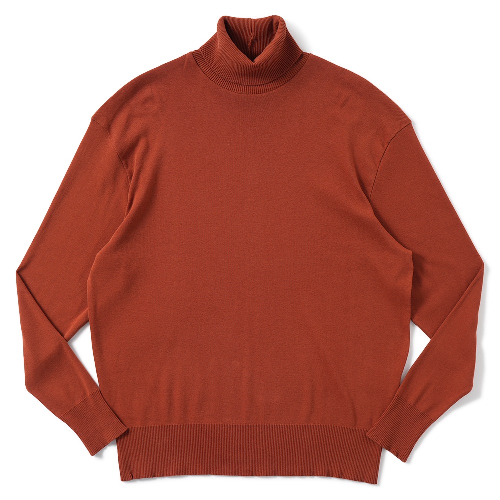 GICIPI ジチピ 2502A TIGRE Cotone Soft ティーグレ タートルネック リラックスフィット ニットソー Mattone