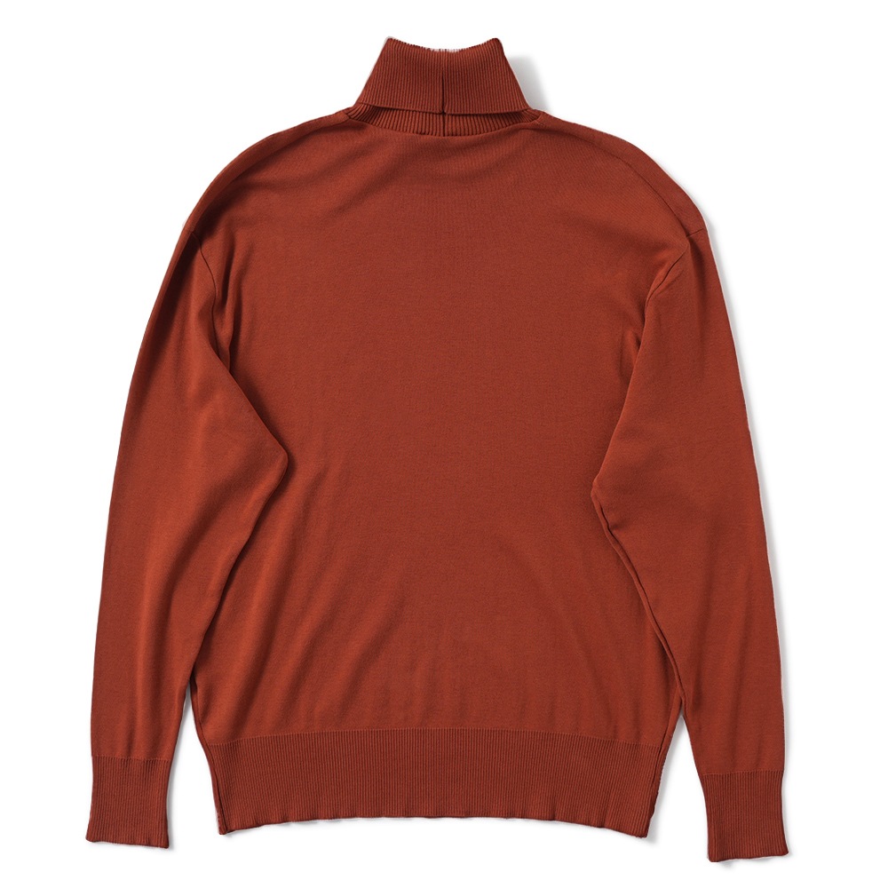 GICIPI ジチピ 2502A TIGRE Cotone Soft ティーグレ タートルネック リラックスフィット ニットソー Mattone