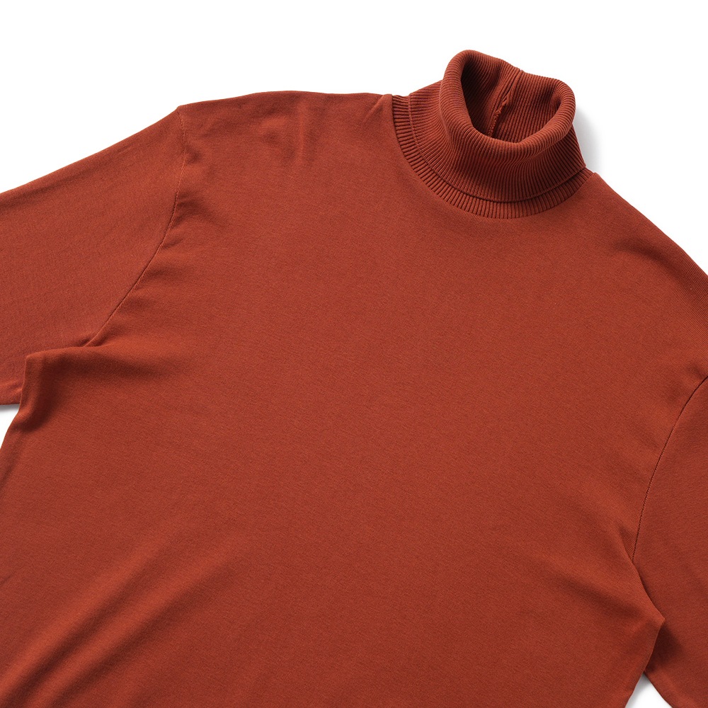 GICIPI ジチピ 2502A TIGRE Cotone Soft ティーグレ タートルネック リラックスフィット ニットソー Mattone