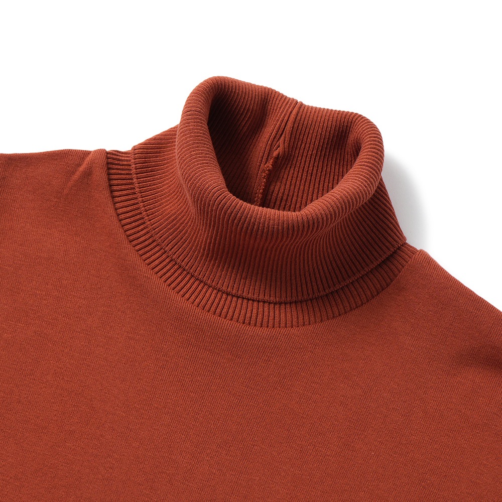 GICIPI ジチピ 2502A TIGRE Cotone Soft ティーグレ タートルネック リラックスフィット ニットソー Mattone