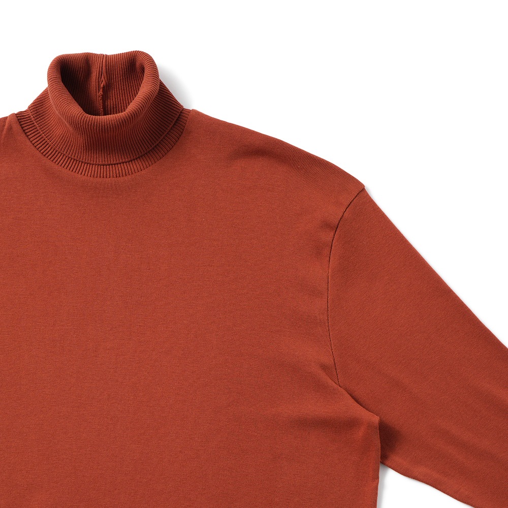 GICIPI ジチピ 2502A TIGRE Cotone Soft ティーグレ タートルネック リラックスフィット ニットソー Mattone