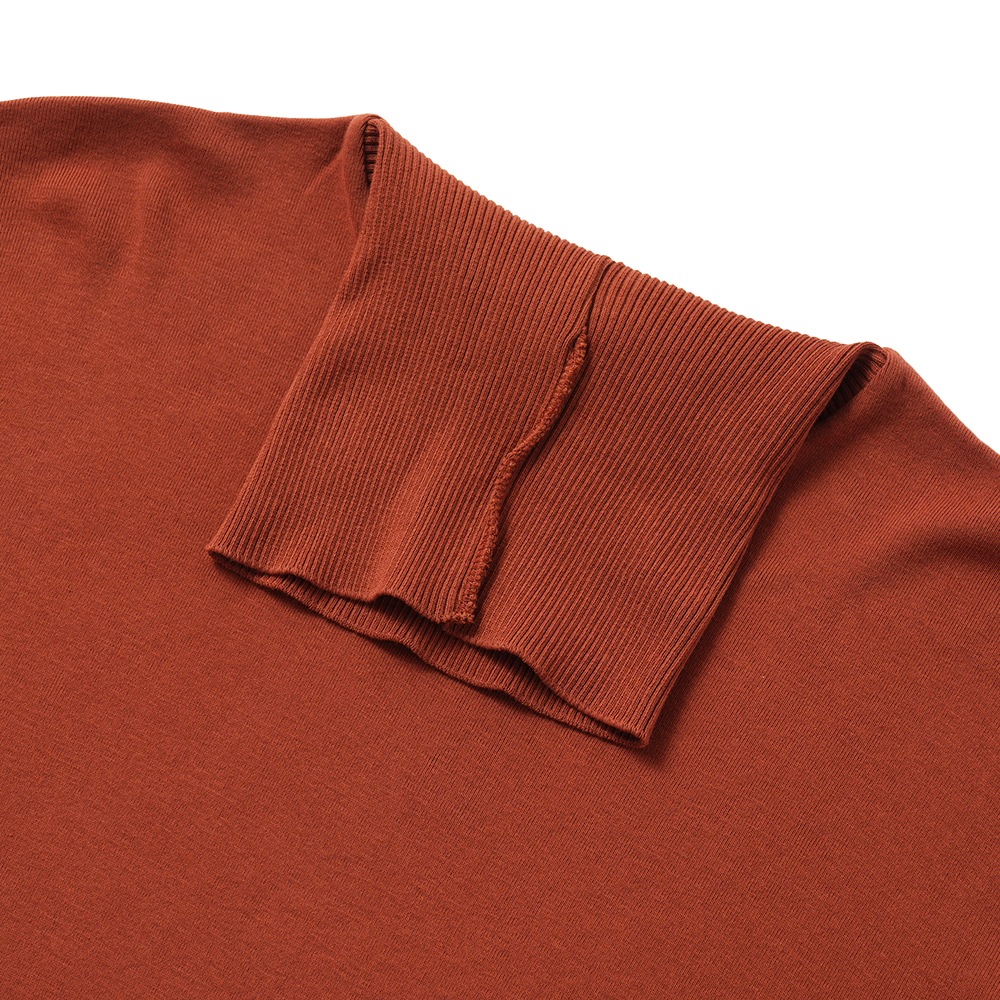 GICIPI ジチピ 2502A TIGRE Cotone Soft ティーグレ タートルネック リラックスフィット ニットソー Mattone