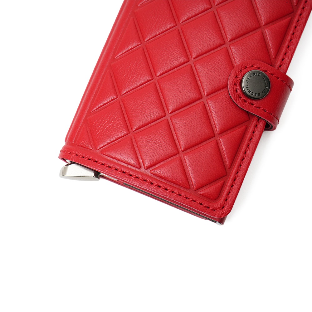 SECRID セクリッド PREMIUM MINIWALLET EMBOSS DIAMOND ミニウォレット RED