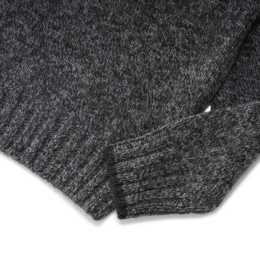 GRANSASSO グランサッソ スーパージーロンラムズウール ニット クルーネック ロングスリーブ 10158/25701 CHARCOAL