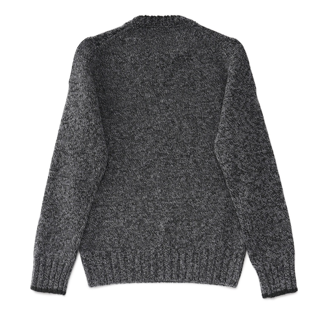 GRANSASSO グランサッソ スーパージーロンラムズウール ニット クルーネック ロングスリーブ 10158/25701 CHARCOAL