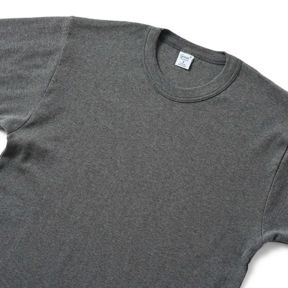 GICIPI ジチピ 2501P GRONGO COSTINA 1×1 グローンゴ クルーネック ベーシックフィット 半袖カットソー CARBON