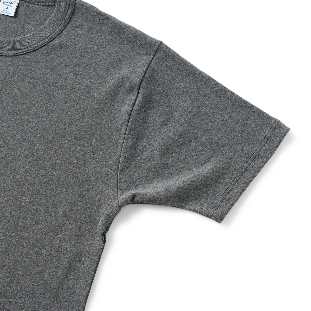 GICIPI ジチピ 2501P GRONGO COSTINA 1×1 グローンゴ クルーネック ベーシックフィット 半袖カットソー CARBON