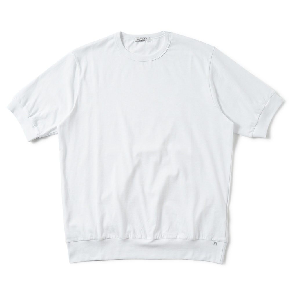 ANTICIPO アンティーチポ NEBBIOLO/smooth スムースコットン クルーネック ショートスリーブ Tシャツ WHITE