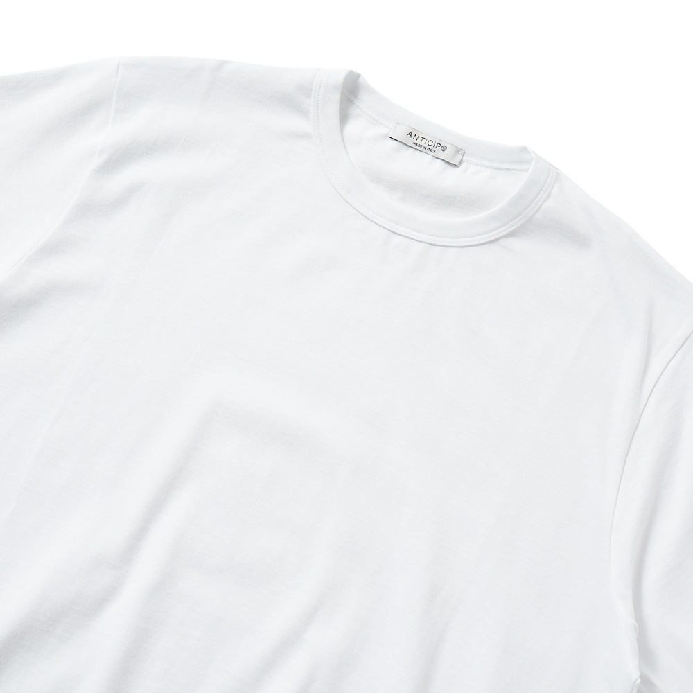 ANTICIPO アンティーチポ NEBBIOLO/smooth スムースコットン クルーネック ショートスリーブ Tシャツ WHITE