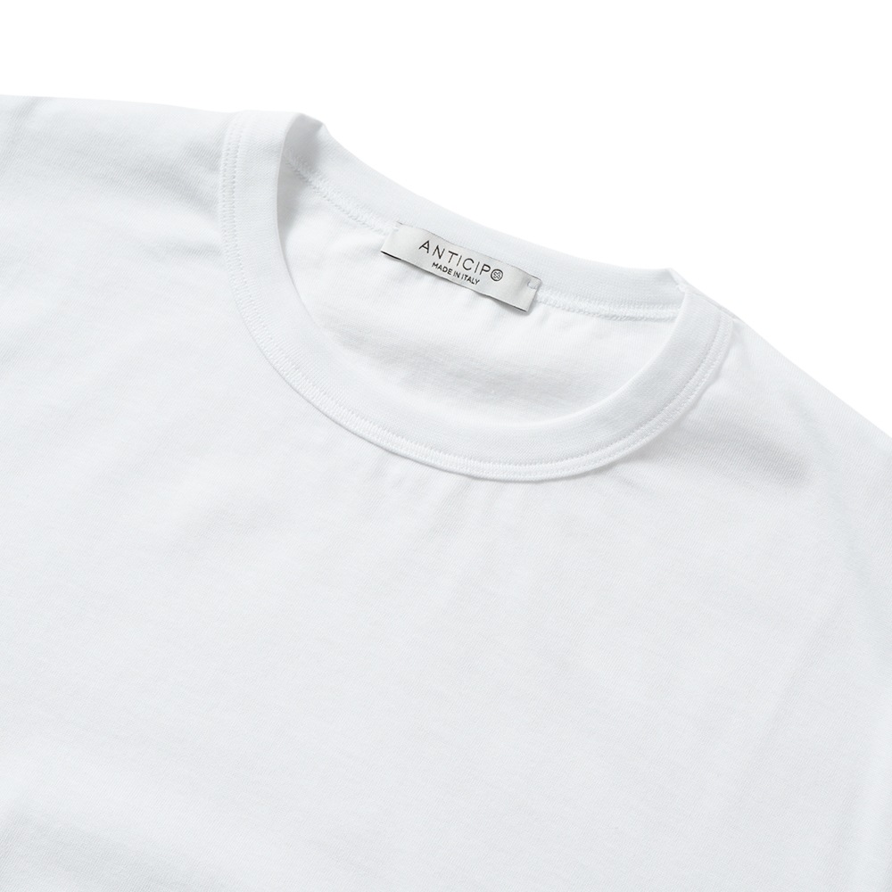 ANTICIPO アンティーチポ NEBBIOLO/smooth スムースコットン クルーネック ショートスリーブ Tシャツ WHITE